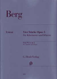 Berg Four Pieces Op5 Clarinet & Piano Sheet Music Songbook