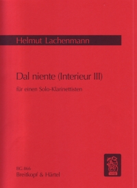 Lachenmann Dal Niente Clarinet Sheet Music Songbook