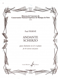 Pierne Andante Scherzo Clarinet & Piano Sheet Music Songbook