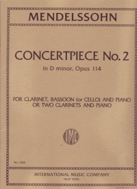 Mendelssohn Concertpiece No 2 Dmin Op114 Cl Duet Sheet Music Songbook