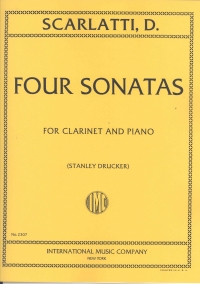 Scarlatti Four Sonatas Clarinet & Piano Sheet Music Songbook