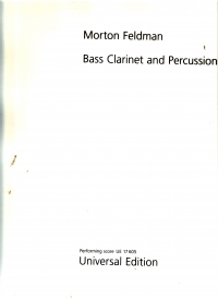 Feldman Bass Clarinet And Percussion Perf Score Sheet Music Songbook