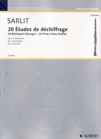 Sarlit 20 Prima Vista Studies 2 Clarinets Sheet Music Songbook