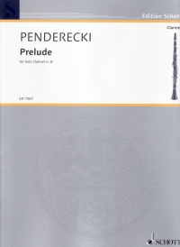 Penderecki Prelude Solo Bb Clarinet Sheet Music Songbook