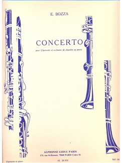 Bozza Concerto For Clarinet & Orch Clarinet/pf Sheet Music Songbook