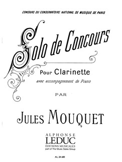 Mouquet Solo De Concours Clarinet & Piano Sheet Music Songbook