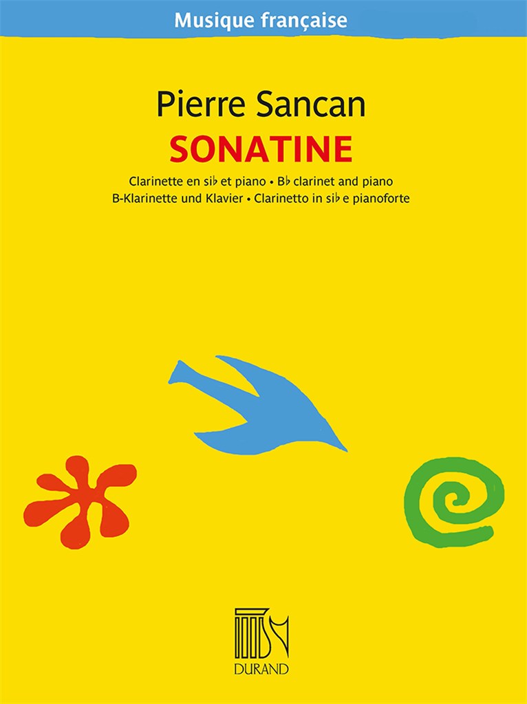 Sancan Sonatine Bb Clarinet & Piano Sheet Music Songbook