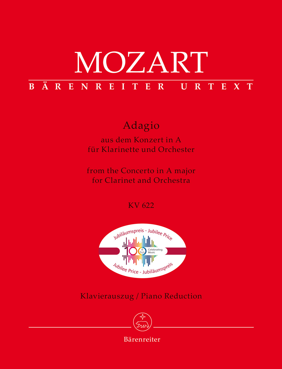 Mozart Adagio Concerto A K622 Clarinet In A & Pf Sheet Music Songbook