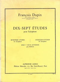 Dupin 17 Etudes For Xylophone Sheet Music Songbook