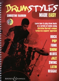 Drum Styles Made Easy Barron Book & Cd Sheet Music Songbook