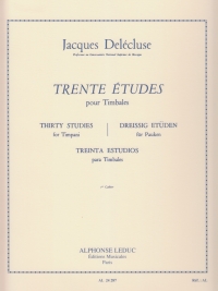 Delecluse 30 Studies For Timpani Vol 1 Sheet Music Songbook