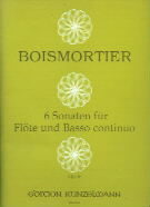 Boismortier Sonatas (6) Op9 Flute Sheet Music Songbook