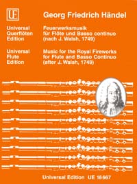 Handel Music For The Royal Fireworks Flute & Piano Sheet Music Songbook