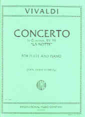 Vivaldi Concerto Gmin Fvi/13 Rv439 Op10/2 La Notte Sheet Music Songbook