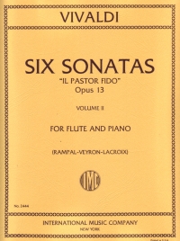 Vivaldi Sonatas 6 Vol 2 A,c,gm Pastor Fido Flute Sheet Music Songbook