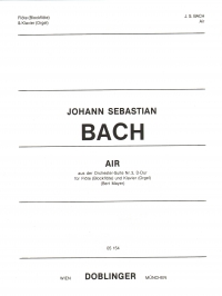 Bach Air From Suite No 3 D Mayer Flute & Piano Sheet Music Songbook