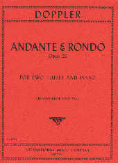 Doppler Andante & Rondo Op25 Flute Duet & Piano Sheet Music Songbook