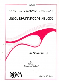 Naudot Sonatas (6) Op5 Flute Duet Sheet Music Songbook