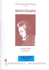 Mozart Duets (6) Book 1 Barge K156 Flute Duets Sheet Music Songbook