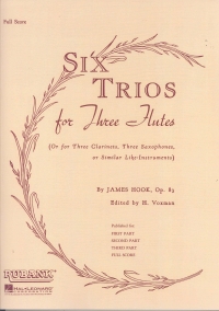 Hook Trios (6) Op83 Full Score Voxman Flute Sheet Music Songbook