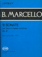Marcello Sonatas (12) Op2 Vol 1 Flute Sheet Music Songbook