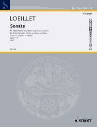 Loeillet Sonata Op3 No 1 In C Recorder Flute Sheet Music Songbook