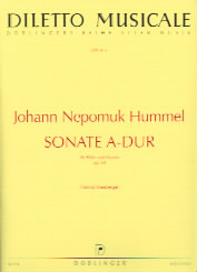 Hummel Sonata A Op64 Riessberger Flute & Piano Sheet Music Songbook