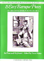15 Easy Baroque Pieces Ed Vester Flute Sheet Music Songbook