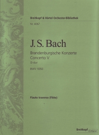 Bach Brandenburg Concerto No 5 Flute Part Only Sheet Music Songbook