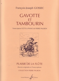 Gossec Gavotte Et Tambourin Flute Sheet Music Songbook