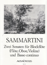 Sammartini Sonatas Op2/1 & 4 Flutes & Piano Sheet Music Songbook