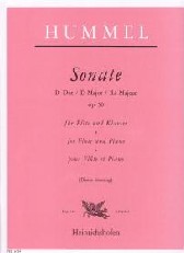 Hummel Sonata D Op50 Flute Sheet Music Songbook