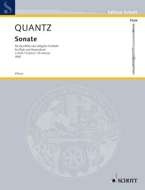 Quantz Sonata In E Min Flute Sheet Music Songbook