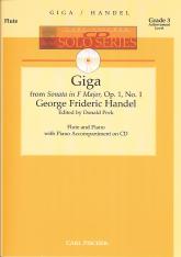 Handel Giga (sonata F Op1 No1) Flute & Pf Cd Solos Sheet Music Songbook