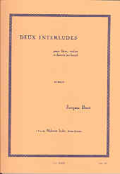 Ibert Interludes (2) Flute Violin & Piano Sheet Music Songbook