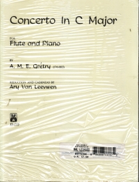Gretry Concerto C Major Flute Sheet Music Songbook