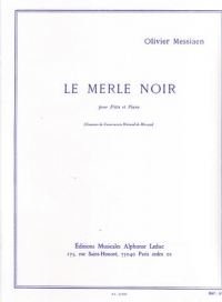 Messiaen Le Merle Noir Flute Sheet Music Songbook