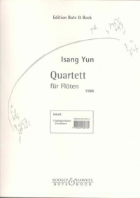 Yun Quartet For 4 Flutes (1986) Performance Score Sheet Music Songbook