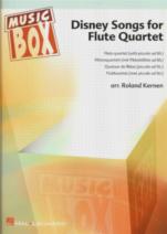 Disney Songs For Flute Quartet Music Box Sheet Music Songbook