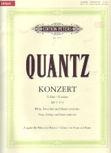 Quantz Concerto G Major Qv5 174 Flute & Piano Sheet Music Songbook
