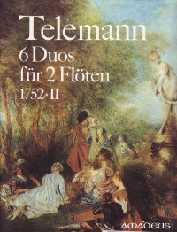 Telemann 6 Duos For 2 Flutes Sheet Music Songbook