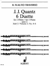 Quantz 6 Duets Vol 2 4-6 Flute Sheet Music Songbook