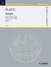Platti Flute Sonata Emin Op3/3 Delius/g Bach Sheet Music Songbook