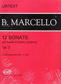 Marcello Sonatas (12) Op 2 7-12 Flute & Piano Sheet Music Songbook