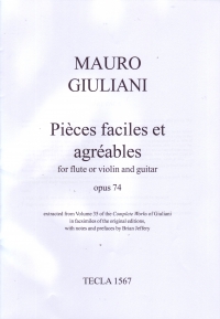 Giuliani Pieces Faciles Et Agreables Op74 Fl/gtr Sheet Music Songbook