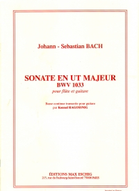 Bach Sonata C Bwv1033 Flute & Guitar Sheet Music Songbook