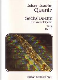 Quantz 6 Duets Op2 Vol 1 Braun 2 Flutes Sheet Music Songbook