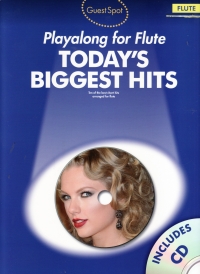 Guest Spot Todays Biggest Hits Flute Book & Cd Sheet Music Songbook