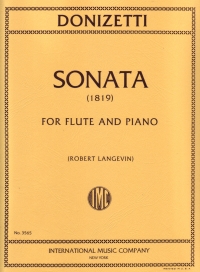 Donizetti Sonata 1819 Flute Sheet Music Songbook