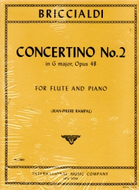 Briccialdi Concertino No 2 Gmaj Op48 Flute & Piano Sheet Music Songbook